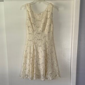 B Darlin Cream Lace Mini Dress